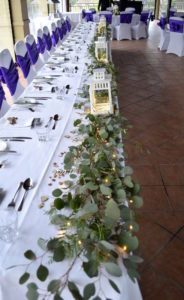Bridal table foliage flat lay