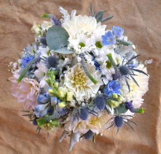 Pastel Blue and white bouquet